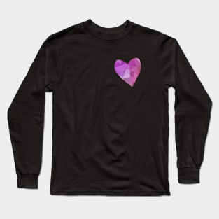 Small Purple Mosaic Heart Long Sleeve T-Shirt